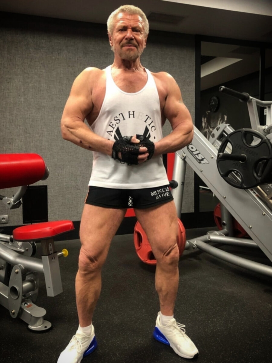 Бодибилдер Николай Чернушкин в возрасте 75 лет