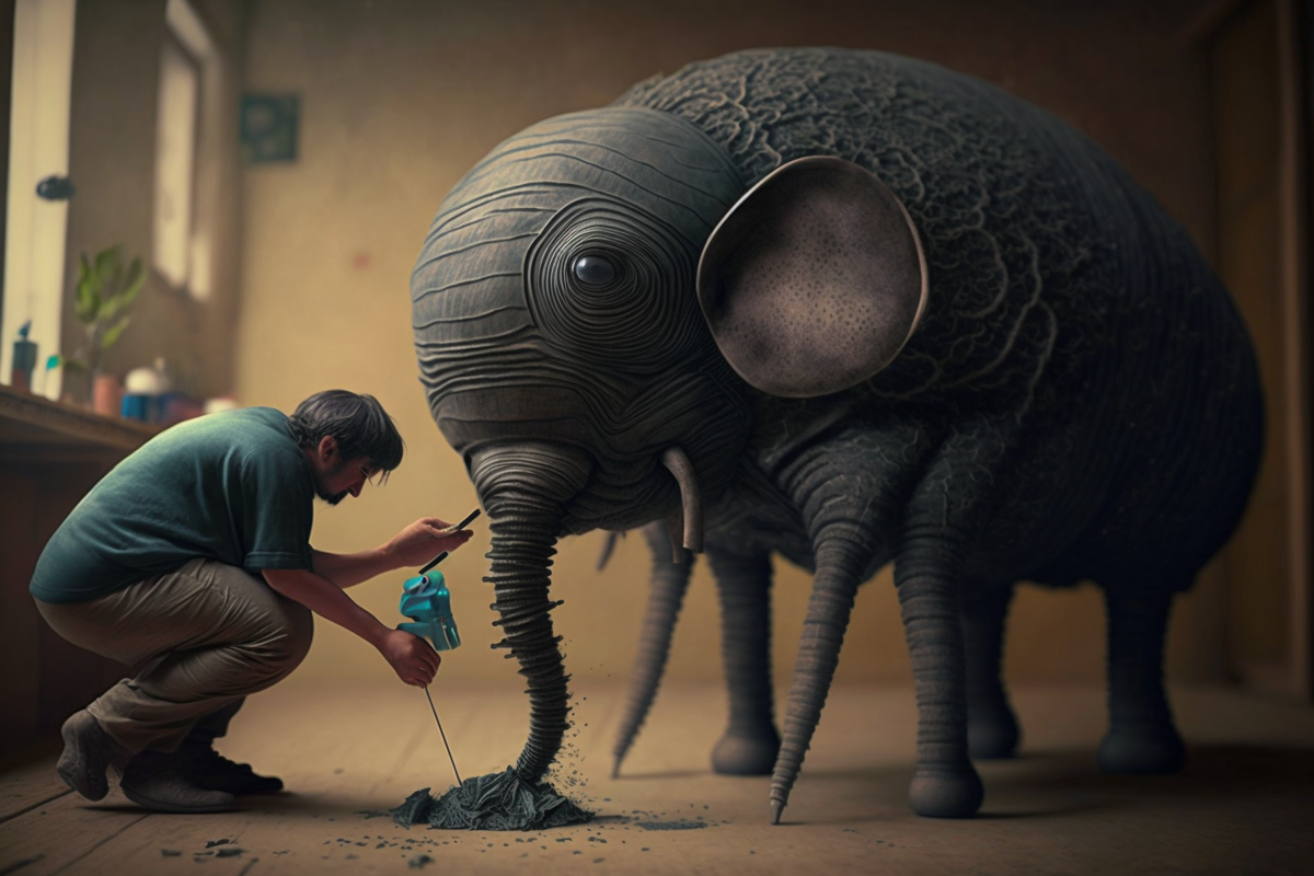 Midjourney делает "из мухи слона" и изображает прочие фразеологизмы ...