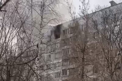    Пожар на Донбасской улице ©Скриншот