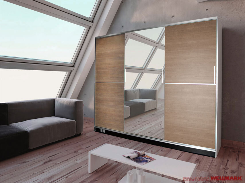 Шкаф модели ROLLUNA WOOD MIRROR от компании WELLMARK