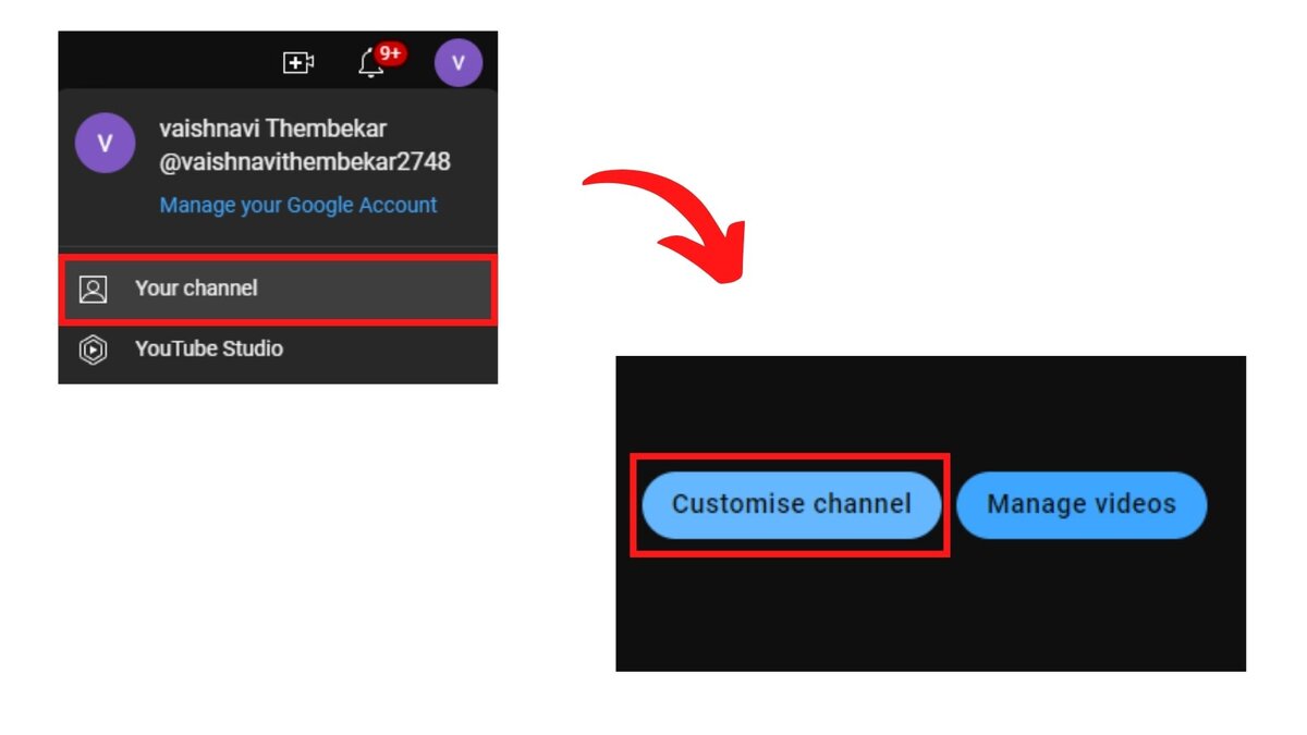 Затем перейдите на свой канал и нажмите "Настроить канал".