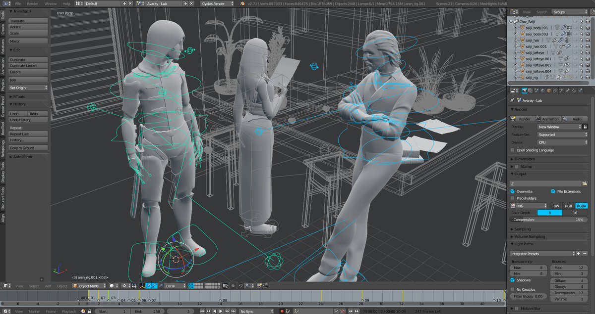 Интерфейс программы Blender