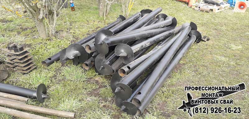 винтовые сваи диаметром 108 мм для каркасного дома