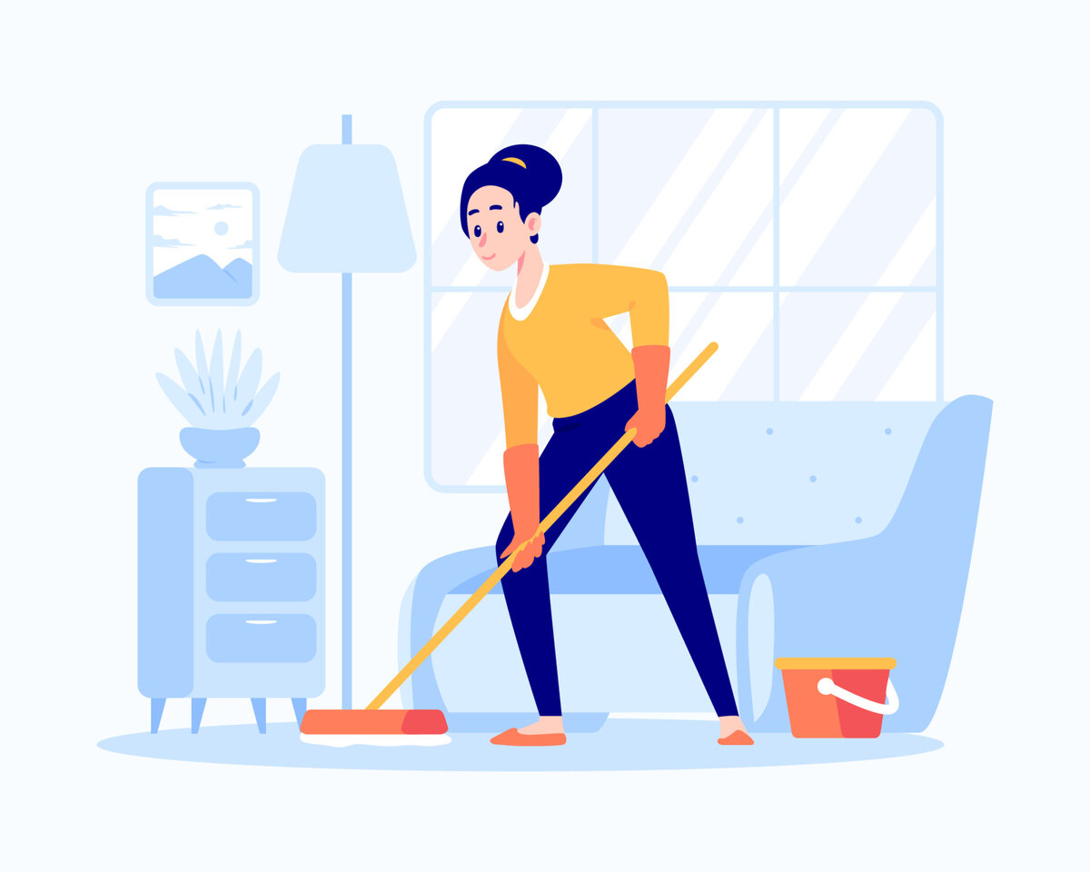 Как называется когда постоянно убираешься. Cleaning service illustration.