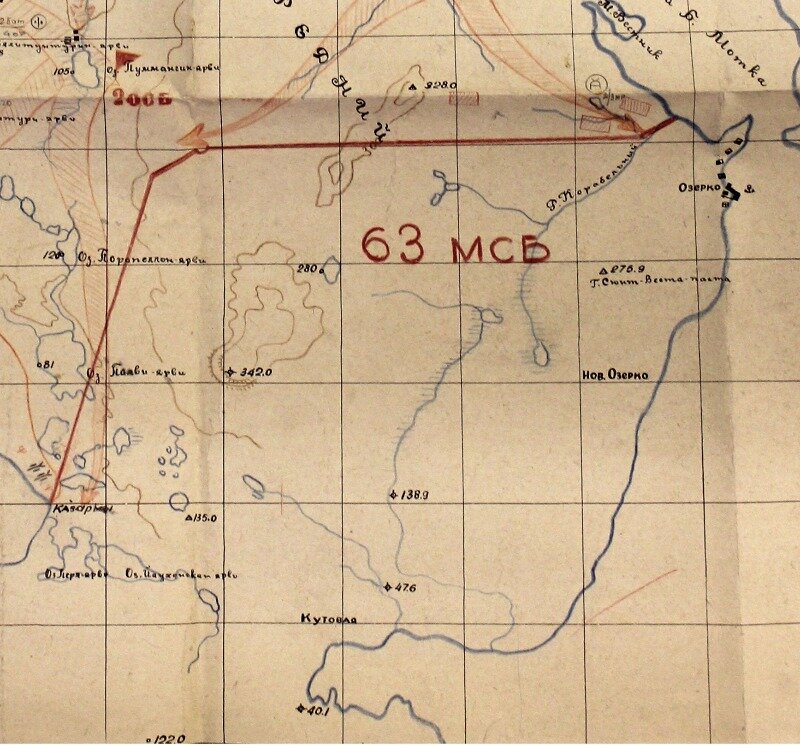 Район расквартирования подразделений 63-й отдельной морской стрелковой бригады на п-ве Средний