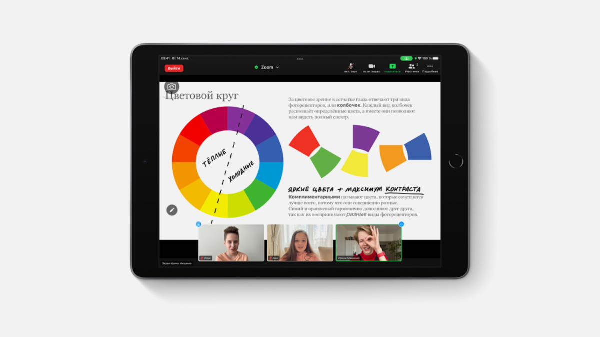 Zoom-конференция на iPad 10,2