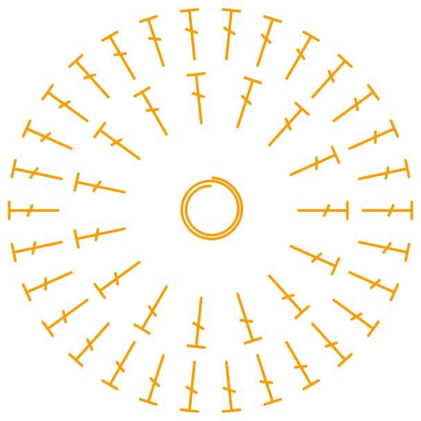 Дно короны крючком - схема