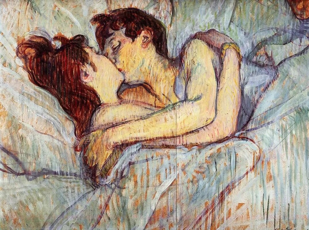 Анри де Тулуз-Лотрек «В постели: поцелуй», 1892