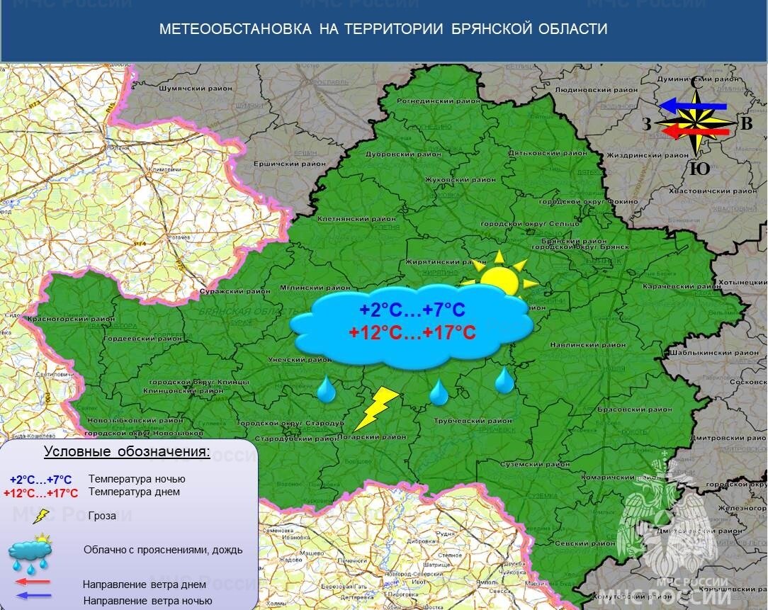    На Вербное воскресенье, 9 апреля, в Брянской области пройдут дожди с грозами avchernov