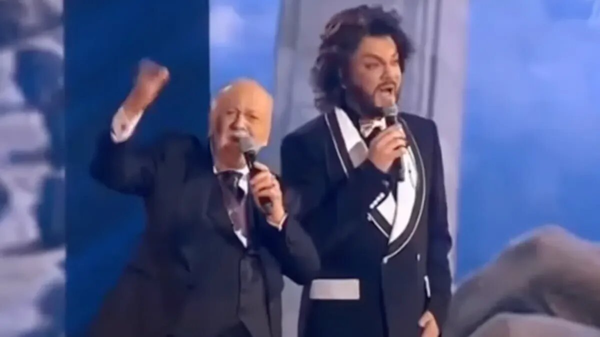 Стоп-кадр из эфира на «Первом канале»/Бедрос и Филипп Киркоровы