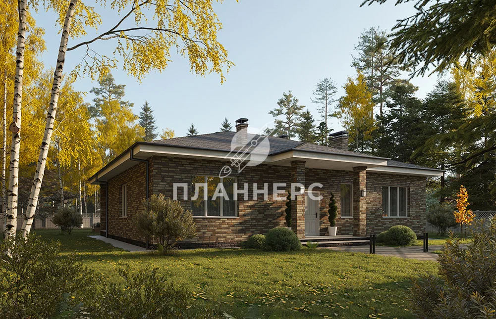Вид на главный фасад. Источник изображения: Дзен-канал "Проекты коттеджей Планнерс"