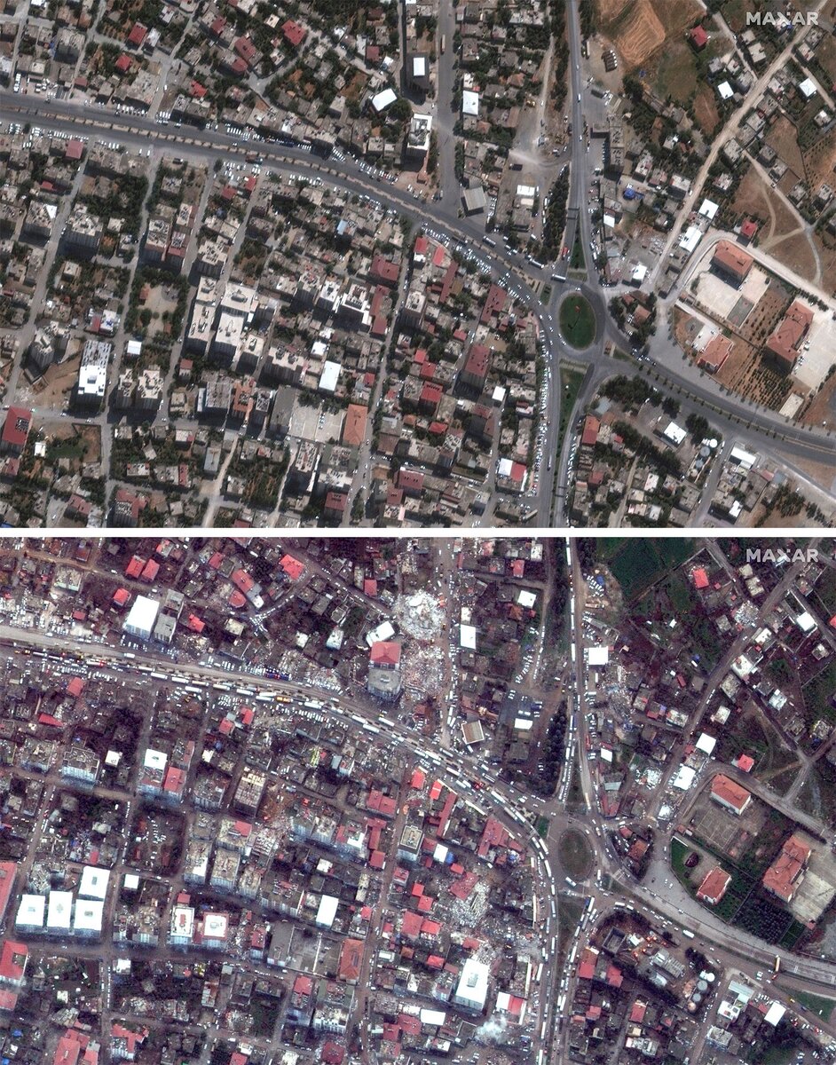 Вид сверху: Фотографии турецких городов до и после землетрясения📷
📷
📷
📷
📷
📷
📷
