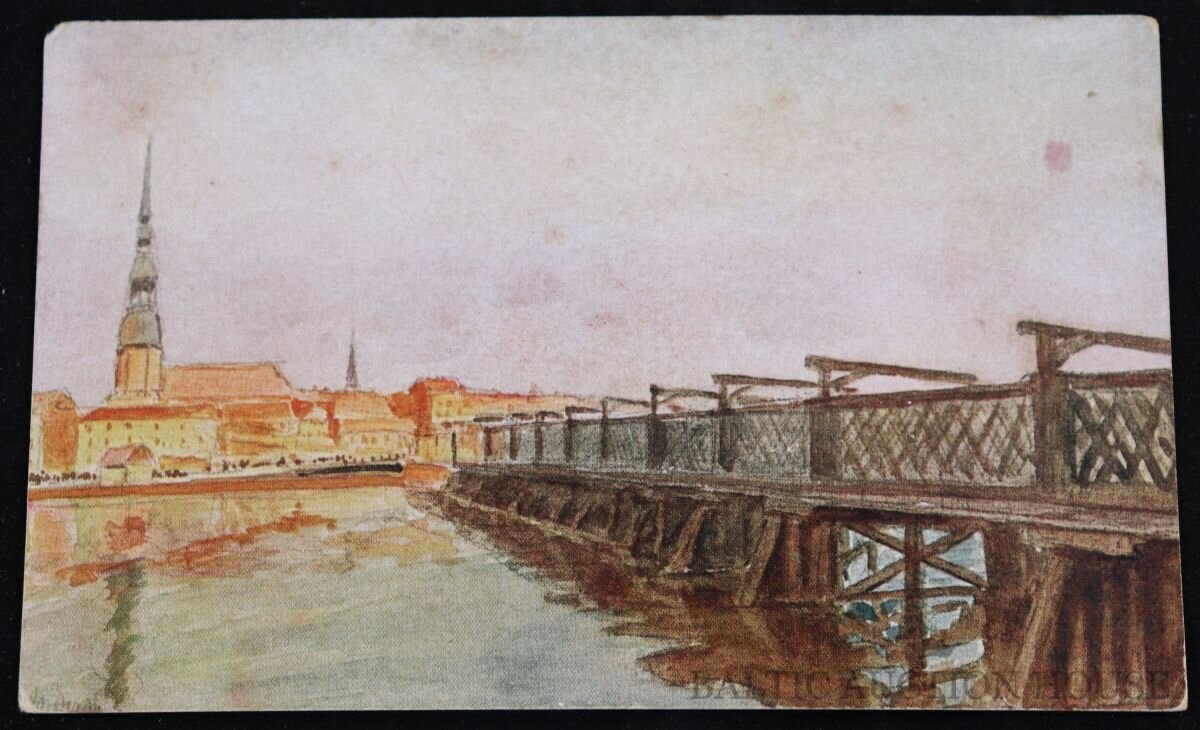 Открытка с видом Любекского моста. Baltic auction house