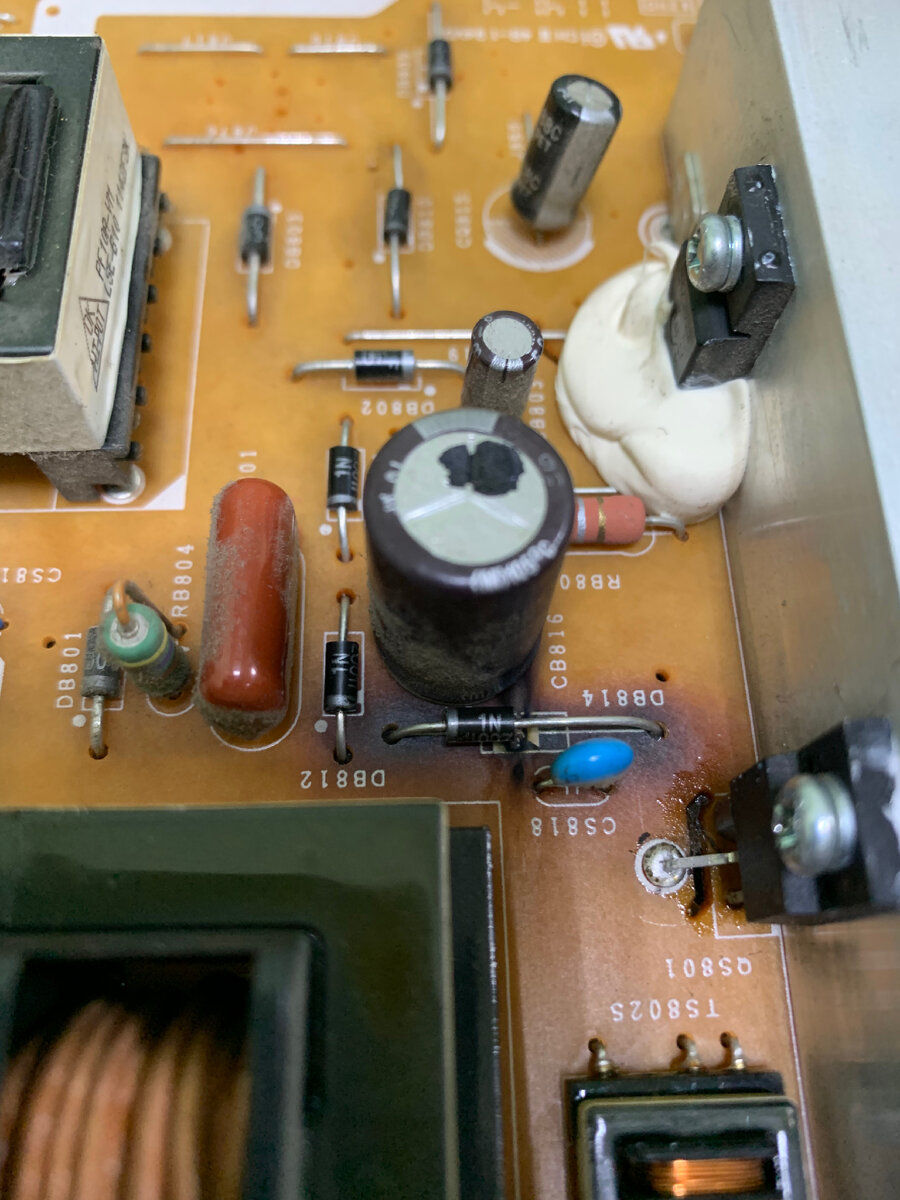 После замены сгоревших деталей на новые