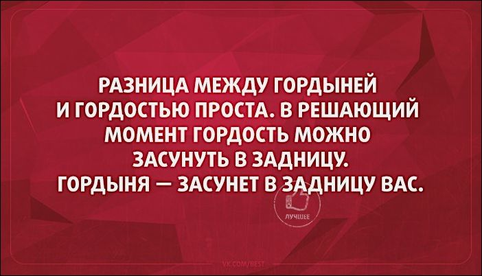 Гордыня и гордость отличия