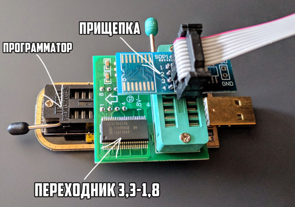 USB программатор на CH341A для 24-25 серий EEPROM Flash BIOS