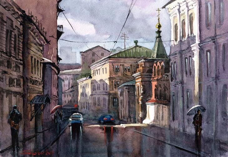 Москвы. Подколокольный переулок. После грозы.