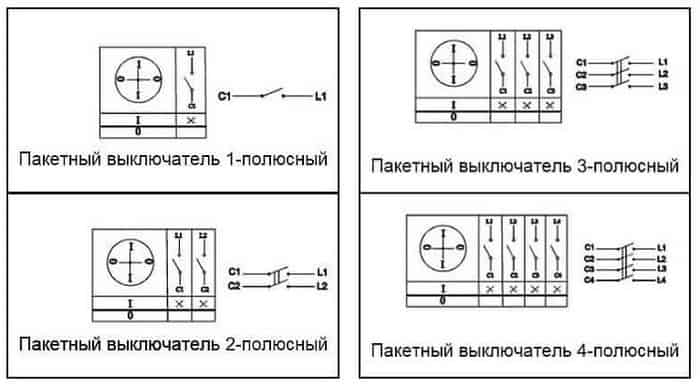 Значок переключателя на схеме