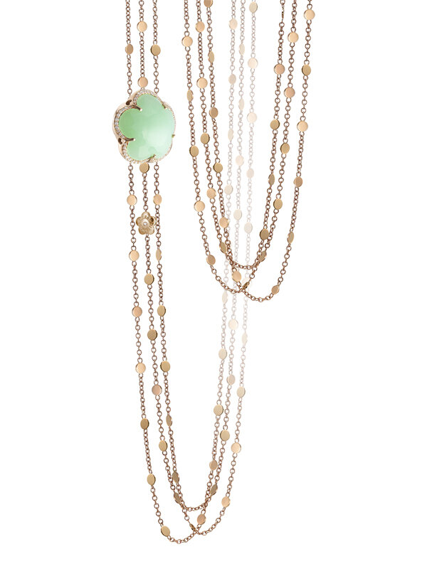 Колье Pasquale Bruni Bon Ton из розового золота с бриллиантами и хризопразом