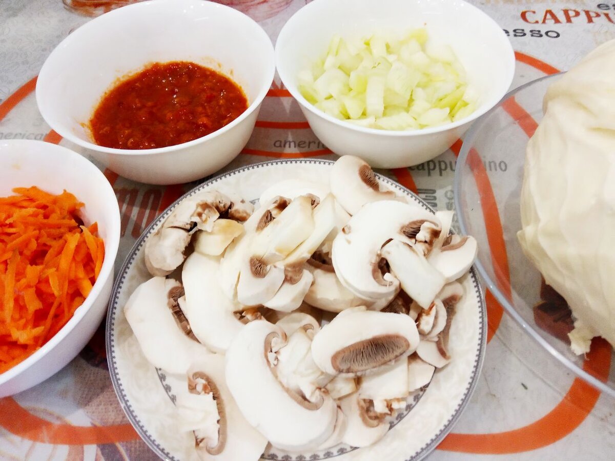 Ингредиенты для приготовления тушеной капусты