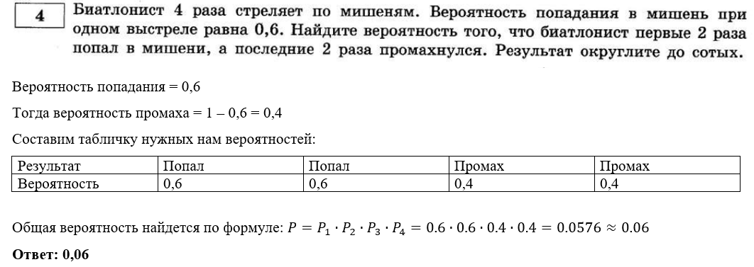 18 типовых задач на вероятность в №4 ЕГЭ по математике профильного ...