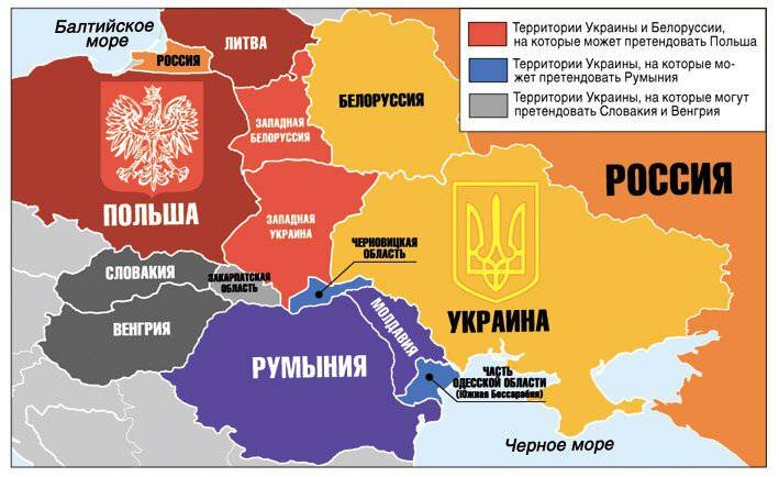 польские карты раздела Украины.