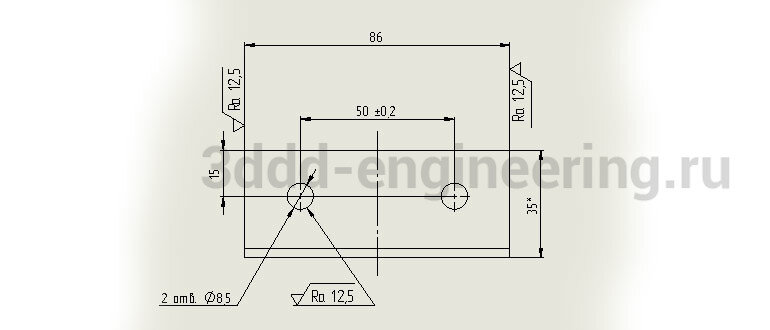 Чертеж губки неподвижной по ГОСТ в SolidWorks