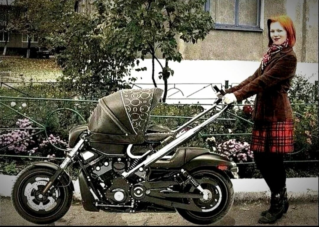 Harley Davidson с коляской