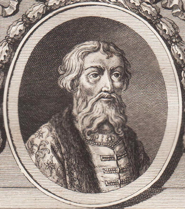 Великий князь Иван I Калита (Добрый). Гравюра 1783 года. Автор Луи-Николя Леспинас .Отпечатана в Париже.