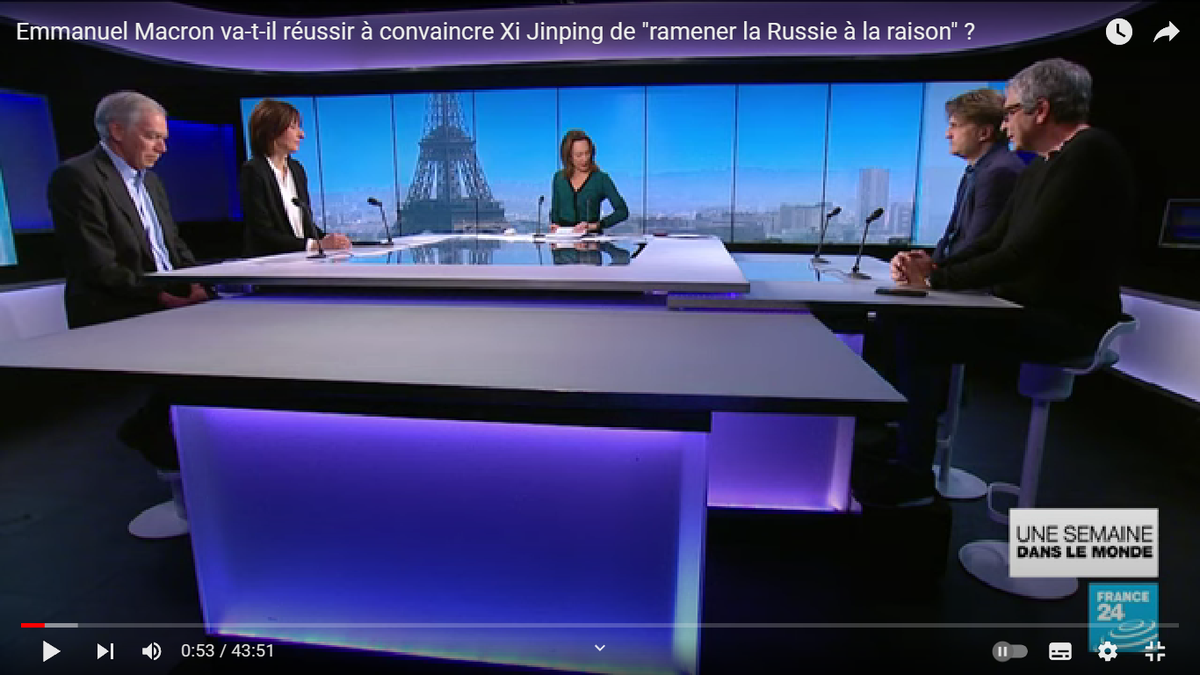 Скриншот передачи с канала France24 в YouTube