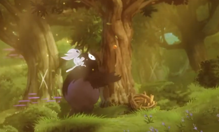 Ори верхом на Нару добывают яблоки