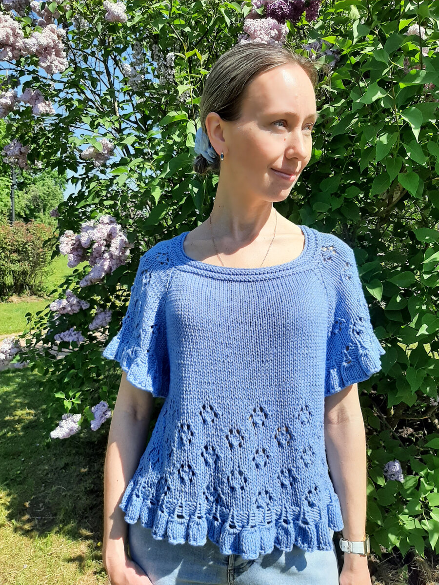 Летняя кофточка из хлопка, связала прошлым летом