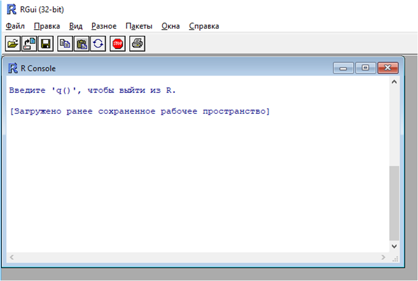 Окно R Studio