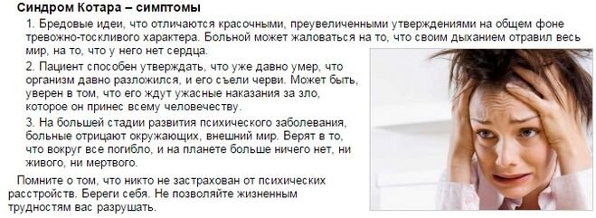 синдром котара в психиатрии