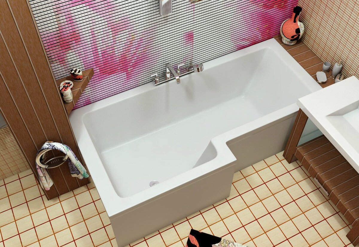 ванна в маленькую ванную комнату неправильной формы