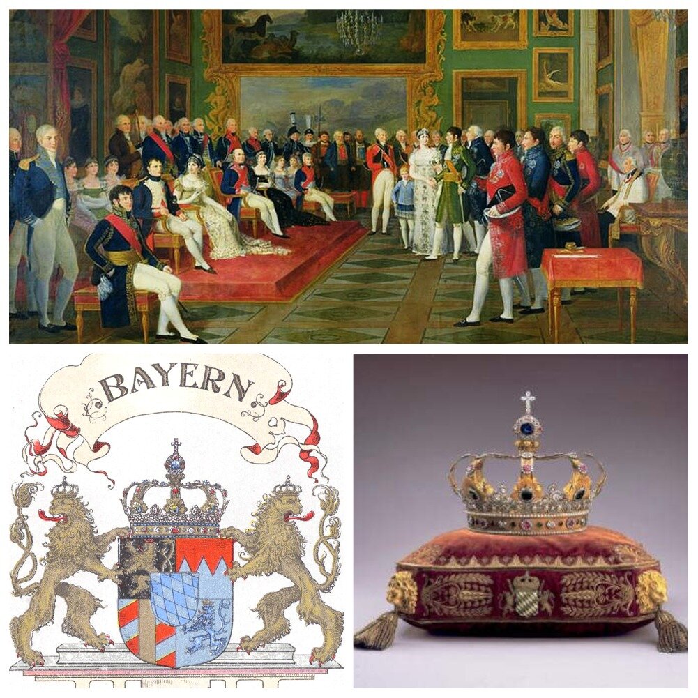 Наполеон в Баварии. Герб с королевской короной Баварии.
