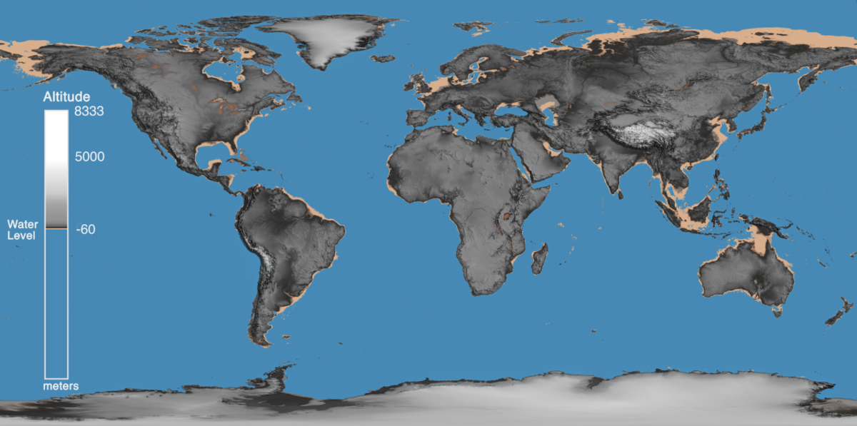 Как изменится карта Земли с падением уровня океана? Интерактивная карта.