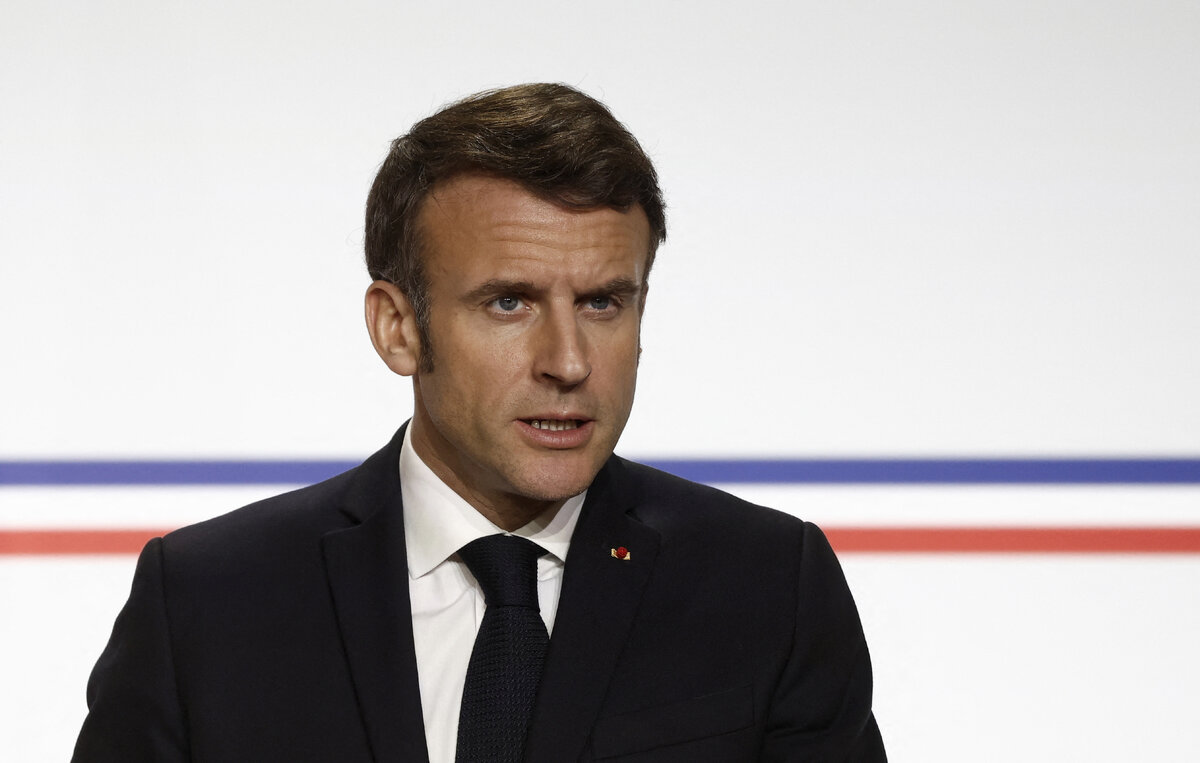    Президент Франции Эмманюэль Макрон  Benoit Tessier,POOL via AP