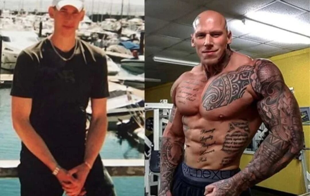 Кстати, вот фото Мартина до и после начала тренировок