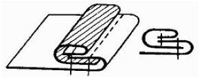 Шов вподгибку с обметанным срезом схема