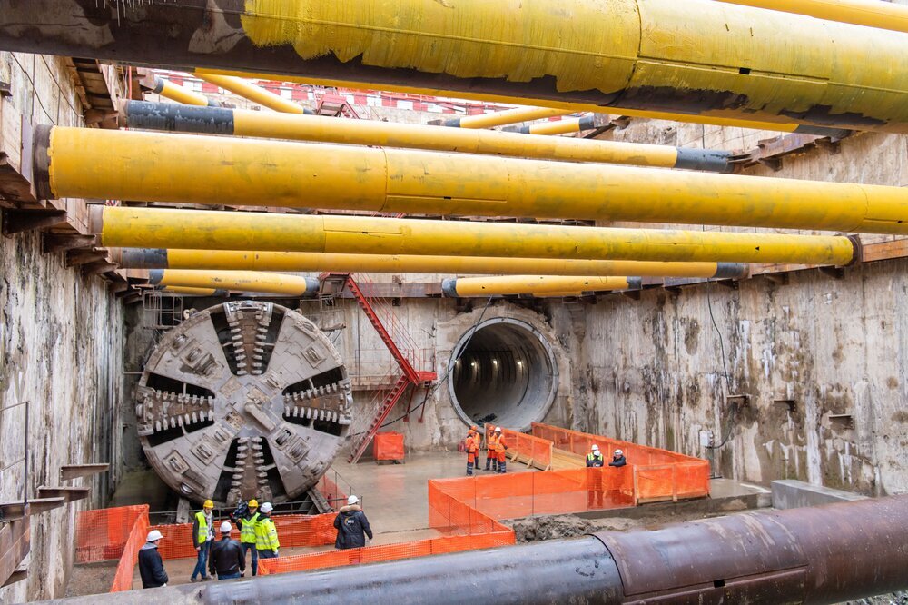 Строительство станции «Внуково» Солнцевской линии Московского метрополитена. Фото: Владимир Новиков, пресс-служба Правительства Москвы
