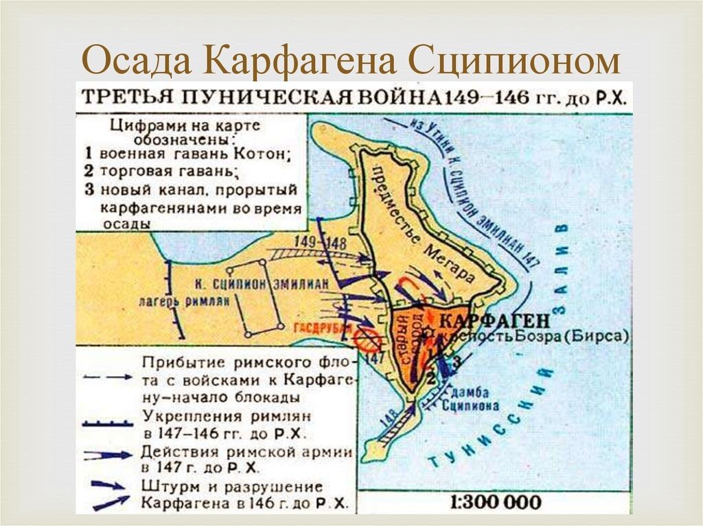 Дата осады и падения карфагена контурная карта 5 класс