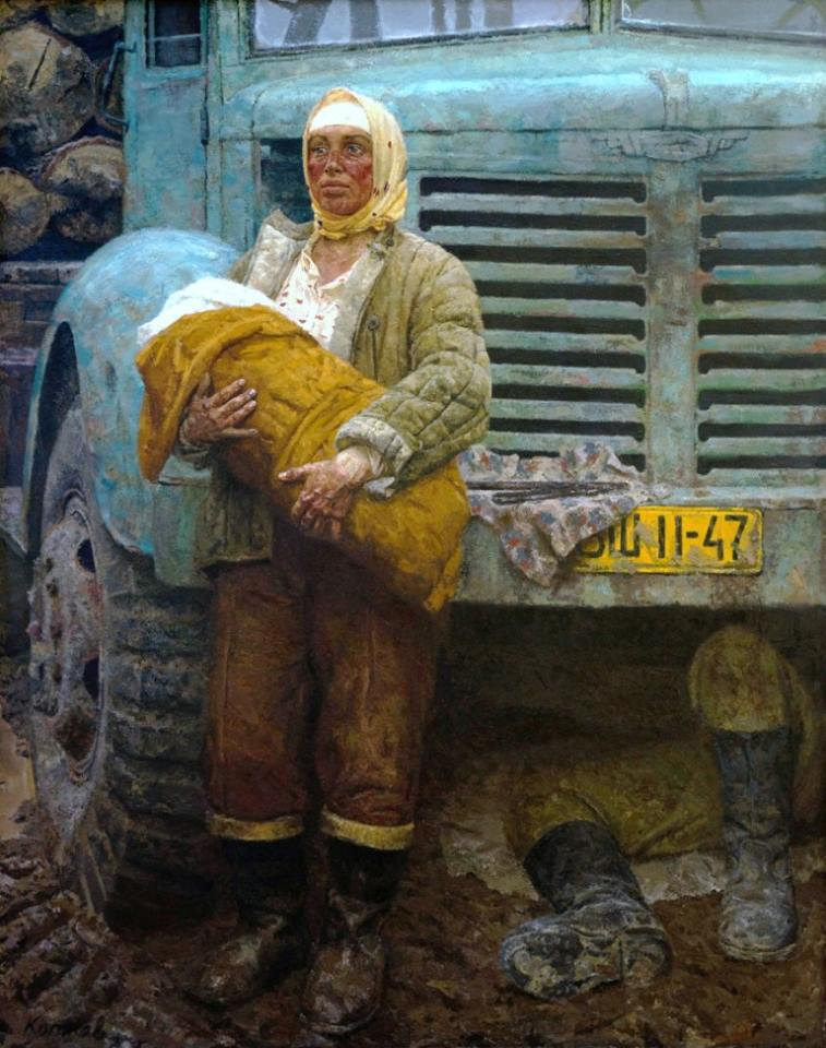 Женщина на фоне грузовика; Объект на фоне грузовика; Объект в рабочей одежде на фоне грузовика; 

♦
Гелий Коржев. «В дороге». 1962 г.
♦
https://www.facebook.com/Xudozhnikipoeti/posts/pfbid02TMcFytTptbRzNMvhpe4kqQuzY8jkzC1tgV6rnadUuYf35ANqqxUutsqKTsz7avrEl
♦