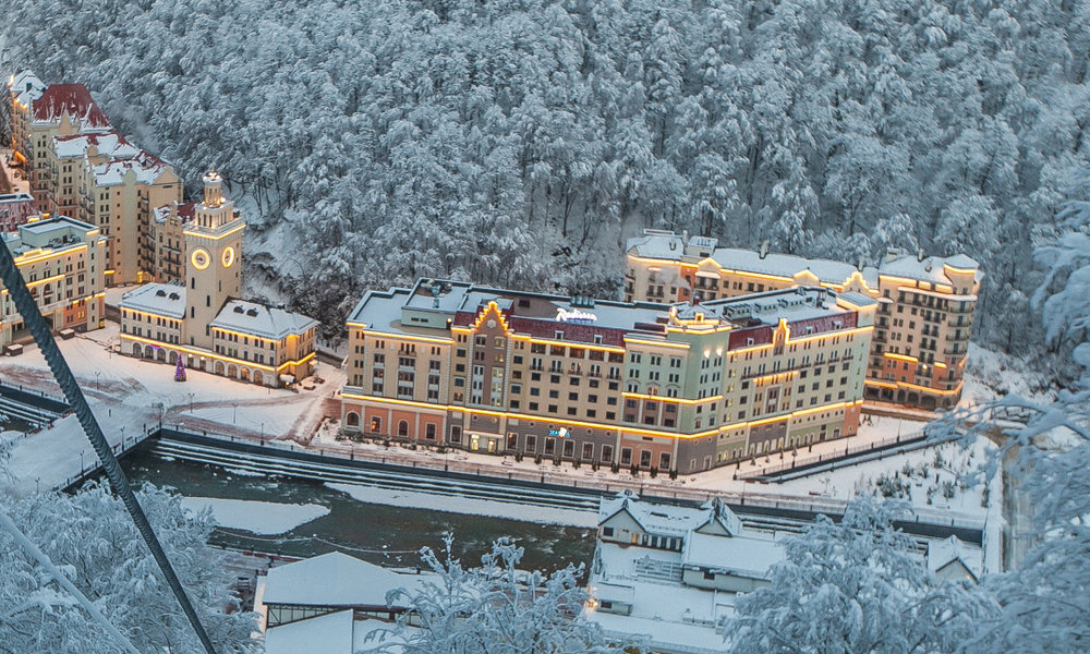 Панорама роза Хутор зимой