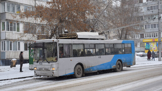 Троллейбус СТ-6217М-4135. Покатушки по Барнаулу.