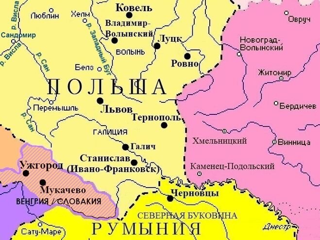 Польско российская граница карта