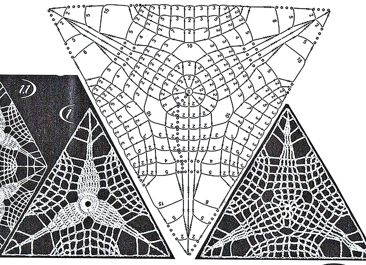 Треугольный мотив крючком. Схема и образец. Часть третья | Вяжу в своё удовольствие | Дзен