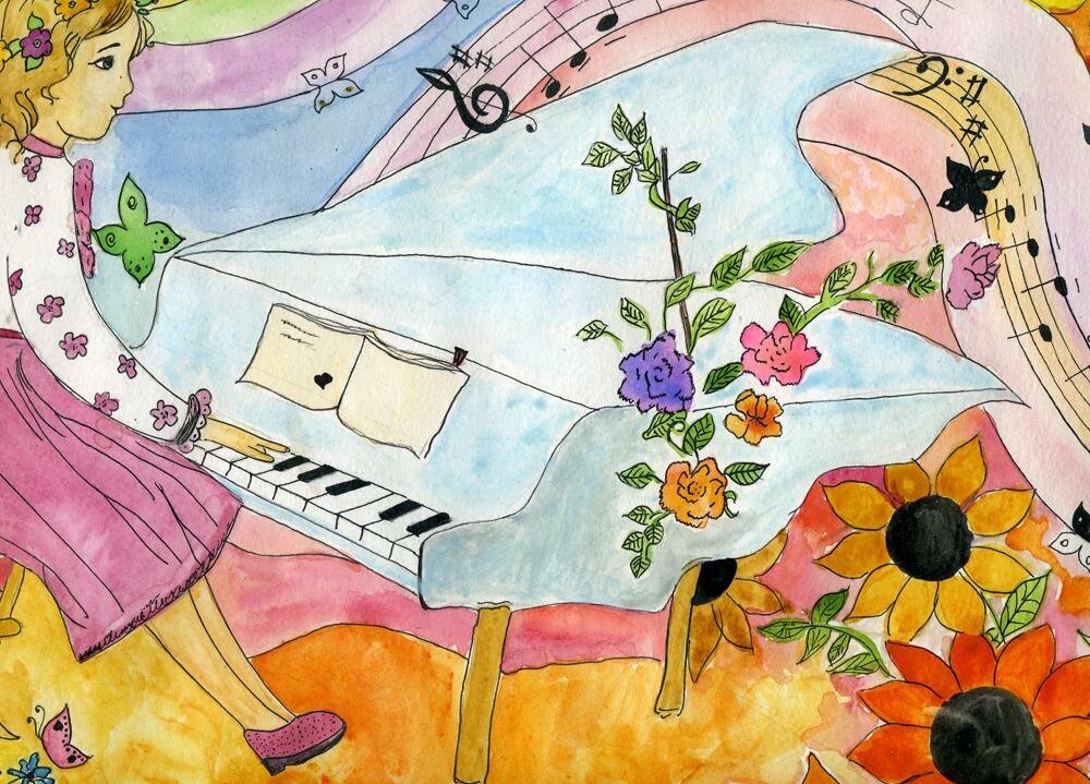 Музыка весны для детей слушать. Музыкальные рисунки. Музыка рисунок. Весенний музыкальный конкурс. Музыка иллюстрация.