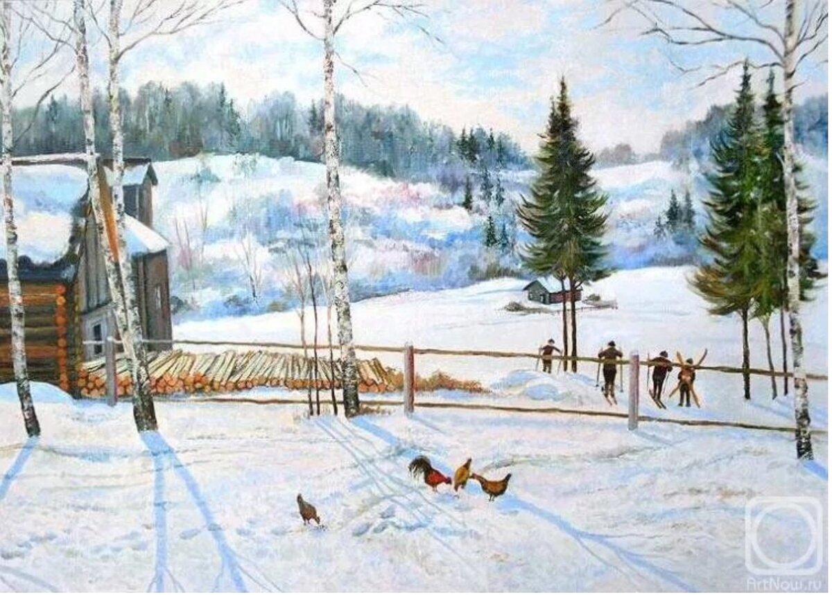 Юон конец зимы полдень 7 класс. Картина Константина Федоровича Юона конец зимы полдень.