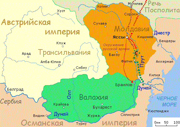 А вот и карта Прутского похода подъехала.